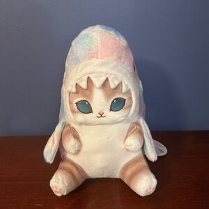 10” Mofusand Marble Pastel Shark Cat Big Plush NWT Round1